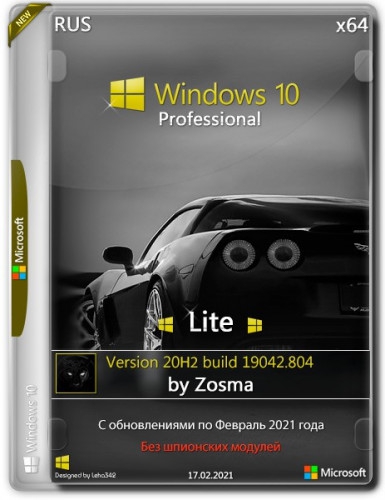Windows 10 Pro x64 Lite 20H2